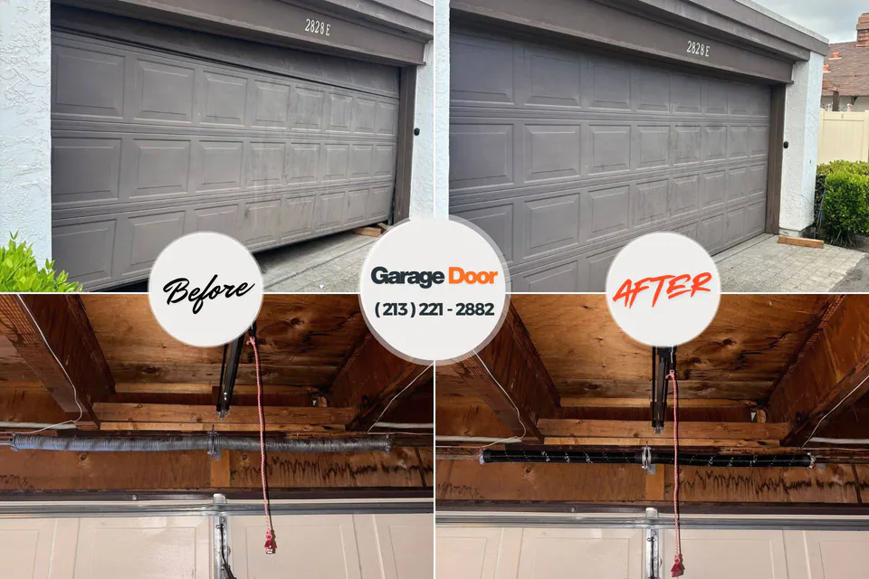 Before and after: garage door repair Madison County